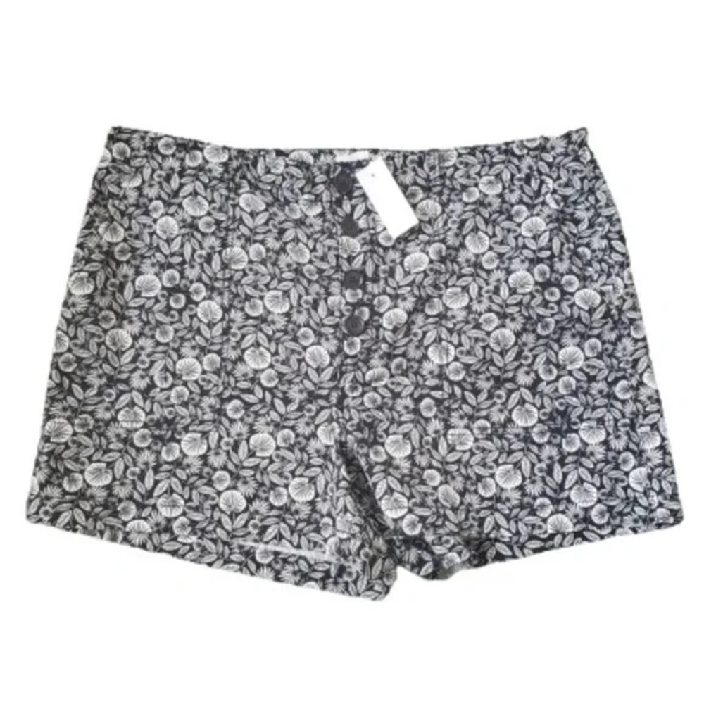 Loft | Button Front Structured Shorts in Palm Leaf Size 14 - Picture 5 of 7